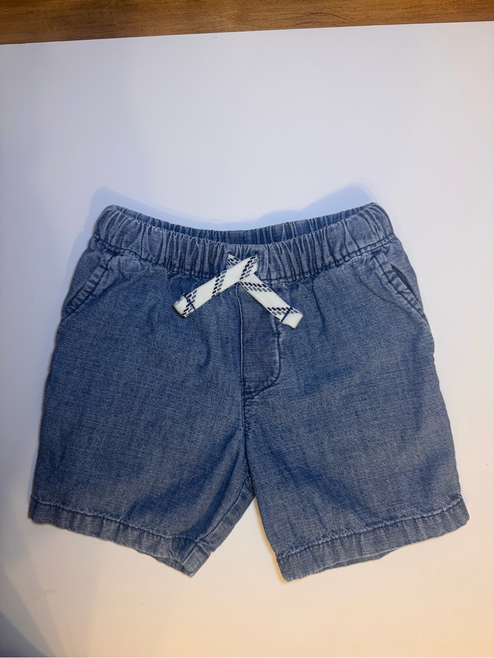 Carter’s Baby Boy 24M Chambray Blue Pull-On Shorts Drawstring